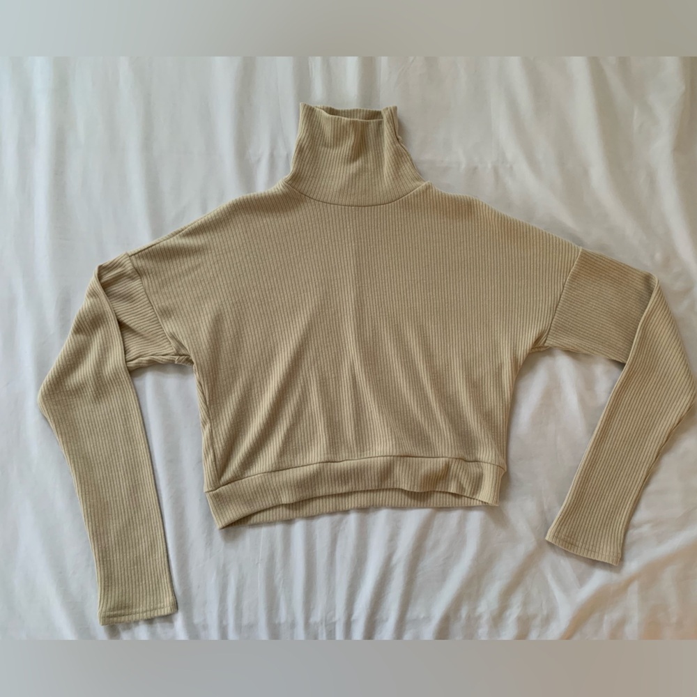 Women's Beige Turtleneck Sweater
